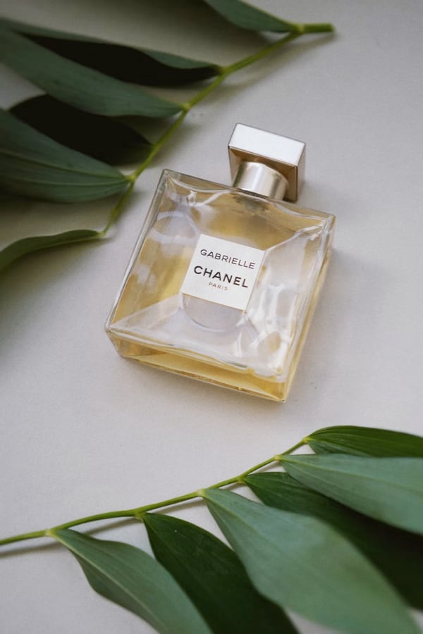 Picture of a perfume bottle on clean background